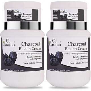                       CLAVINIA Charcoal Bleach Cream 1 kg x 2 (2 Items in the set)                                              