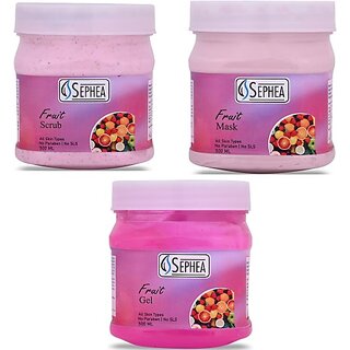                       SEPHEA Fruit Scrub 500ml, Mask 500ml  Gel 500ml (3 Items in the set)                                              