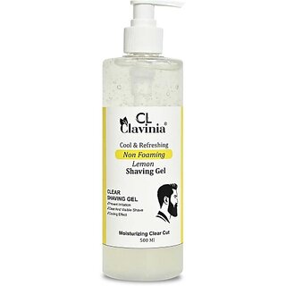                       CLAVINIA Lemon Non Foamy Shaving Gel, For Men, Paraben and Sulfate Free, 500gm (500 ml)                                              