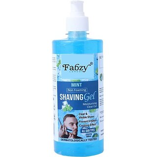                       fabzy London Mint Non Foamy Shaving Gel For Men, Paraben and Sulfate Free, 500gm (500 g)                                              