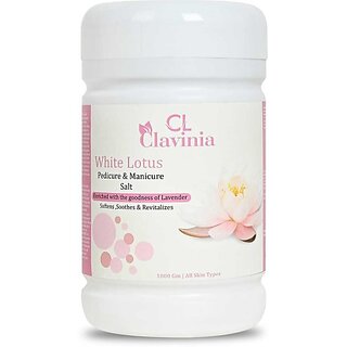                       CLAVINIA White Lotus Pedicure And Manicure Salt 1000 gm (1000 g)                                              