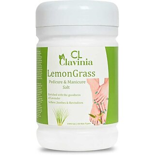                       CLAVINIA Lemongrass Pedicure And Manicure Salt 1000 gm (1000 g)                                              