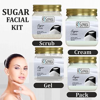                       SEPHEA Sugar Eco Facial Kit - Eco Pack (4 x 500 ml)                                              