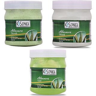                       SEPHEA Aloevera Scrub 500ml, Mask 500ml  Gel 500ml (3 x 166.67 ml)                                              