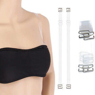Womens Stainless Steel Adjustable Transparent Clear Silicone Bra