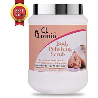                       CLAVINIA organic Body Polishing Scrub For Skin Brightening De-Tan Scrub (800 ml)                                              