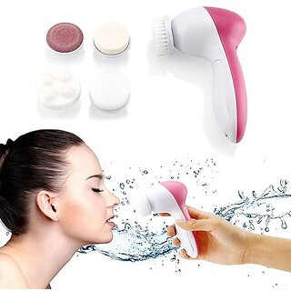                       5 in 1 Portable Compact Body  Face Beauty Care Facial Massager Massager(pink, white)                                              