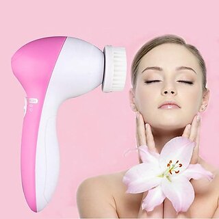                       THE SHARV Beauty Care Brush Deep Clean 5-In-1 Portable Electric Facial Cleaner                                              