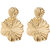 Golden Frilled with Shell Pattern Quirky Dangler Earrings for Women