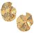 Golden Frilled in Round Pattern Quirky Dangler Earrings for Women
