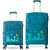 Timus Salsa 4 Wheel Teal Blue Trolley Suitcase Set of 2,22+26 inches Expandable Cabin and Check-in Luggage with inbuilt