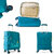 Timus Salsa 4 Wheel Teal Blue Trolley Suitcase Set of 2,22+26 inches Expandable Cabin and Check-in Luggage with inbuilt