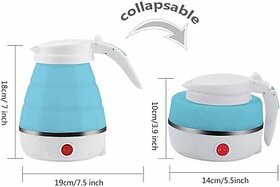 Electric Kettle Silicone Travel Mini Foldable 220V 680W Portable Water Boiler Collapsible Camping Kettle 600ml Electric Kettle(0.6 L, Multicolor)