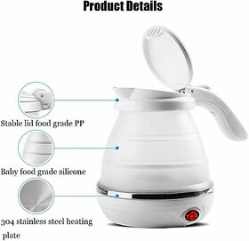 Foldable Electric Travel Kettle Food Grade Silicone Electric Kettle(6 L, Multicolor)