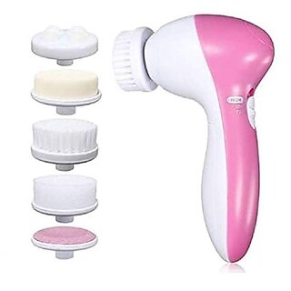                       face cleaner Portable Electric 5 in 1 Beauty care Facial Cleaner Multifunction Massager, Cleansing Cleanser Massager Kit For Beauty Skin Cleaner,                                              