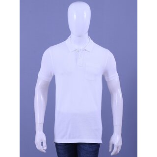                       REDLINE MENS BIRLLIANT WHITE POCKET POLO T-SHIRTS                                              