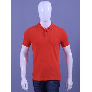                       REDLINE MENS DARK ORANGE POCKET POLO T-SHIRTS                                              