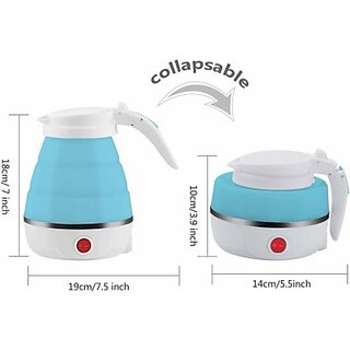                       Electric Kettle Silicone Travel Mini Foldable 220V 680W Portable Water Boiler Collapsible Camping Kettle 600ml Electric Kettle(0.6 L, Multicolor)                                              