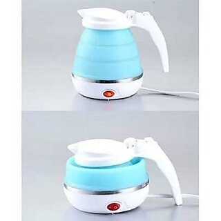                       Foldable Electric Kettle, Collapsible Electric Kettle Dual Voltage Food Grade Silicone Small Electric Kettle Boil Dry Protection - Multi Electric Kettle Electric Kettle(0.6 L, Multicolor)                                              