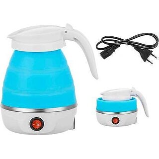                       Silicone Collapsible Tea Kettle Lightweight Portable Silica Gel GH10 Electric Kettle(0.75 L, White)                                              