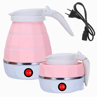 Boil Dry Protection -800W- Dual Voltage 100v/120v-220v/240v (White) Electric Kettle(0.6 L, White)