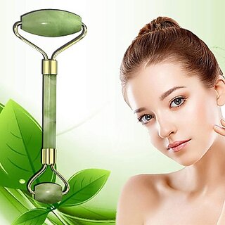                       Face Roller Natural Face Roller Massager Jade Stone with Gua Sha Tool For Face Eye Massager Neck Foot Face Roller For Women Tool Facial Roller Massager(Multicolor)                                              
