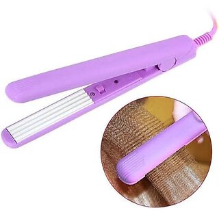 Portable Mini Ceramic Electronic 220V Crimper Flats Iron - Set of 1 Hair Straightener (Pink) Miniheatsealer Hair Straightener(Pink)