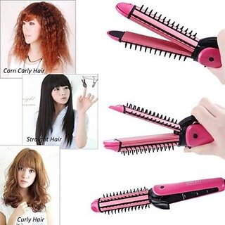                       8890 youthfull NHC - 8890 HAIR STYLER FOR WOMEN WITH HAIR ROLLER AND HAIR CRIMPER (MULTICOLOR ) Hair Straightener(Pink)                                              