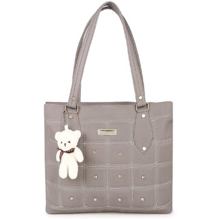                       DaisyStar Grey Solid PU Handbag for Women                                              