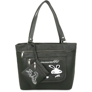                       DaisyStar Green Solid PU Handbag for Women                                              