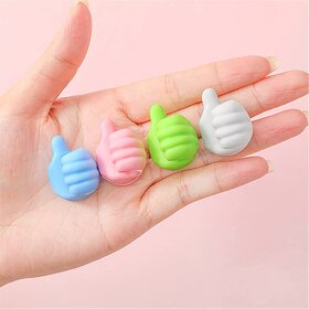 Universal Home Centre Wall Hook 4 Pack, Multipurpose Wall Mounted Silicone Thumb Holder Hooks for Wall Hangers, Kitchen Accessories Items Cable Wire Holder