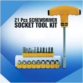 UnV 21 Pcs Screwdriver Socket Tool Kit (Yellow)