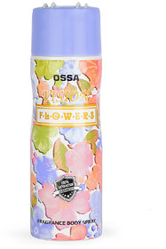 OSSA Vision Flowers Womens Body Spray With Musky, Floral And Citrusy Notes  Long Lasting (200 ml)