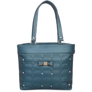                       DaisyStar Blue Solid PU Handbag for Women                                              