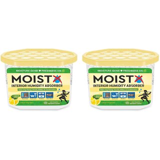                      MOISTX Moisture Absorber 300g box with Dual Benefits, Pack of 2, Lemon Fragrance                                              