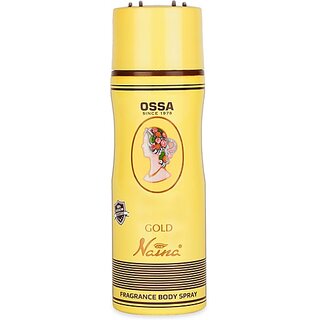 OSSA Gold Naina Unisex Body Spray With Musky And Ambery Notes  Long Lasting (200 ml)
