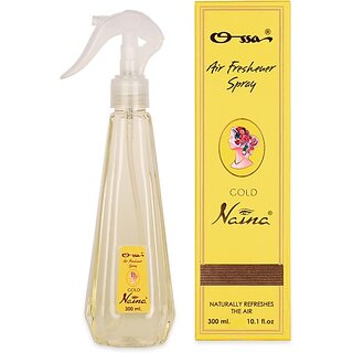 OSSA Gold Naina Air Freshener Long Lasting Home Fragrance For Home And Office Spray (300 ml)