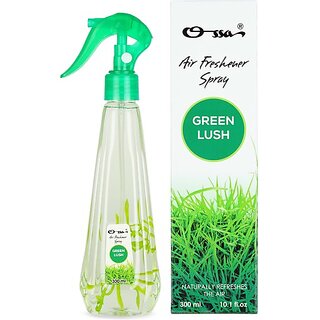 OSSA Green Lush Air Freshener Long Lasting Home Fragrance For Home And Office Spray (300 ml)