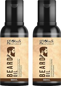 Globus Naturals Ayurvedic Beard Oil, Enriched With Amla Reetha Erand  Sesame Oil, Set of 2 Hair Oil  (100 ml)