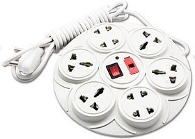 DIGWAY 8 Socket Round Extension Board(Cord Length 2.0 Meter) 8 Socket Extension Boards  (Beige, 2.5 m)