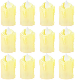 Aseenaa Decorative Plastic LED Tealight Candle  Flameless Tealights  Smokeless Candles Light For Home (Pack of 12)