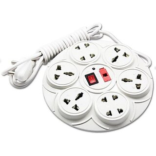                       DIGWAY 8 Socket Round Extension Board(Cord Length 2.0 Meter) 8 Socket Extension Boards  (Beige, 2.5 m)                                              