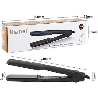                       KM-329 Professional Hair Straightener 40W,Multicolor Hair Straightener(Black)                                              