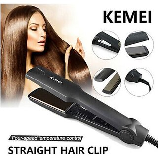                       KM-329 Women Heavy Duty And Maintenance Free Corded Hair Straightener(Black)                                              