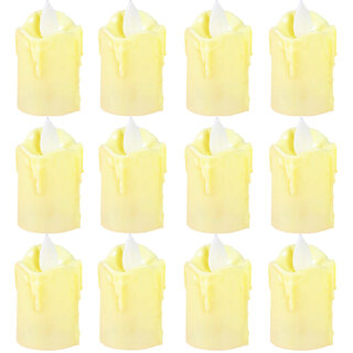                       Aseenaa Decorative Plastic LED Tealight Candle  Flameless Tealights  Smokeless Candles Light For Home (Pack of 12)                                              