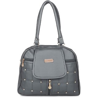                       DaisyStar Grey Solid PU Handbag for Women                                              