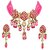 Jewellity Magenta/Hot Pink/Rani Kundan Meenakari Necklace With Earrings Set For Women/Girls NSK-5136