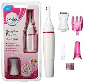 The Sharv Touch Beauty Styler Electric Clipper For Girl (White And Pink) (Set Of 1) Trimmer 30 Min Runtime 4 Length Settings(Pink)