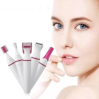                       The Sharv 5-In-1 Sweet Sensitive Ladies Touch Trimmer Eyebrow, Face, Underarms                                              