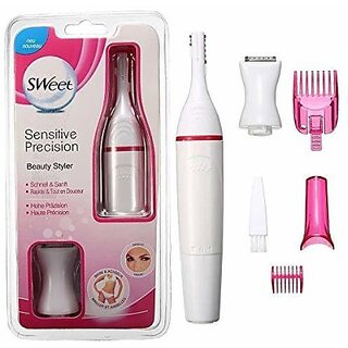                       The Sharv Touch Beauty Styler Electric Clipper For Girl (White And Pink) (Set Of 1) Trimmer 30 Min Runtime 4 Length Settings(Pink)                                              